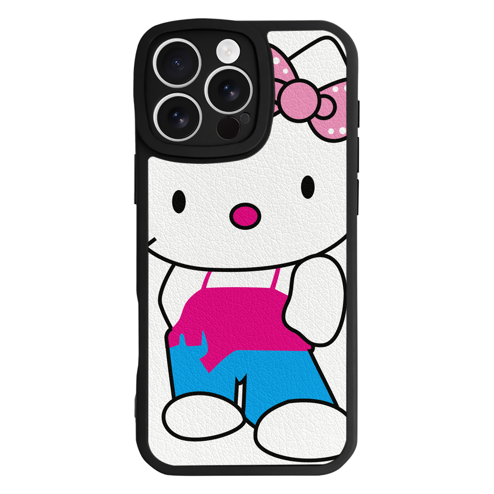 （画像用） Hello Kitty ハローキティ 【iPhone 16シリーズ対応】シリコンスマホケース（レザー調） 材質：シリコン